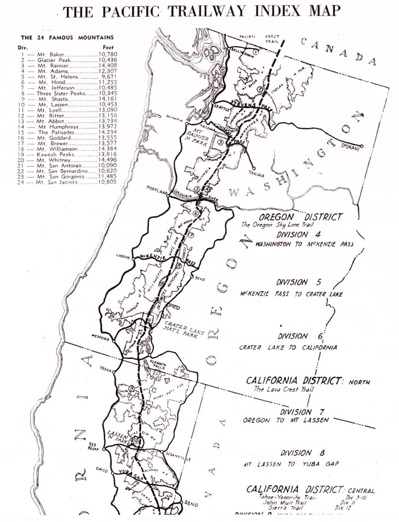 Pacific Crest Trailway Map 1 